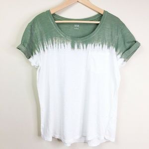 NWOT A.N.A Large Cotton Rolled Sleeve Tie Dye Top